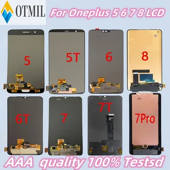 Оригинален AMOLED, за Oneplus 5 LCD дисплей 5T 6T 7 7T 7pro 7T pro 8Pro 9R 9Pro LCD дисплей с сензорен екран Замяна За Oneplus 6 Дисплей