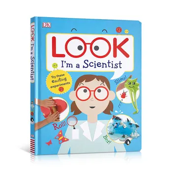 Оригинални детски научно-популярни книги DK Look I ' m A Scientist, за награда-книжка за оцветяване по английски език с картинки за деца