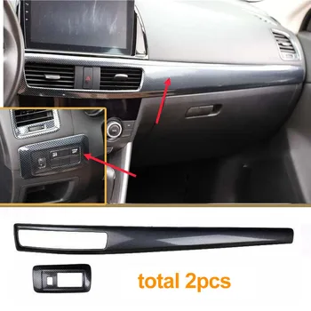 От въглеродни влакна Модел за Mazda 2015-2016 CX-5 Панел за превключване на предавките Стъклена Рамка на Панела за Управление на Краси CX5 2015 Аксесоари за Интериора
