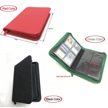 Папка за албуми с 4 джоба-160 джобовете си с странично натоварване за-Magic Yugioh card биндер колектора - червен, черен, зелен