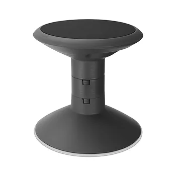 Пластмасов въртящ се стол Storex без облегалка, регулируема височина на седалката 12-18 инча, черен, 00300U01C