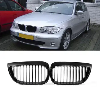 Подмяна отношение на решетки на предната броня на колата Предна решетка в гланцов черен за BMW E81 E87 120d 120i 130i 2004-2007