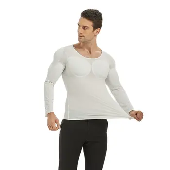 Порести човек Cosplay фалшива мускулна тениска за ръцете, гърдите, корема, отразител на мускулите, невидим корсет за корема, имитация на topa, тениски
