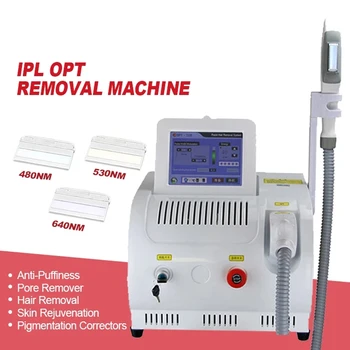 Преносима машина епилация OPT IPL с Лечение на акне подмолаживания кожата 3Filter 640nm 532nm 480nm За Преносим уред салон постоянно
