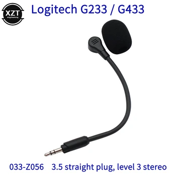 Преносимото слот микрофон Бум за гейминг слушалки Logitech G433 G233 GPro GPROX с микрофон 3,5 mm, 3 щифта стереомикрофон