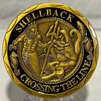 Пресечната точка на екватора монета във формата на миди ФЛОТ на САЩ и корпуса на морската пехота пресича