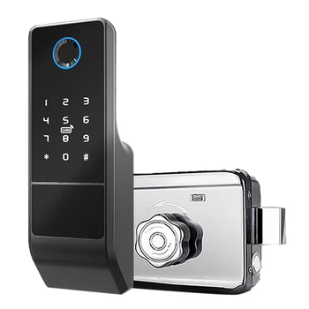 Приложение Bluetooth Интелигентна система за заключване на вратите цифрова парола отпечатък от пръст Електронен ободной заключване за външни железни врата