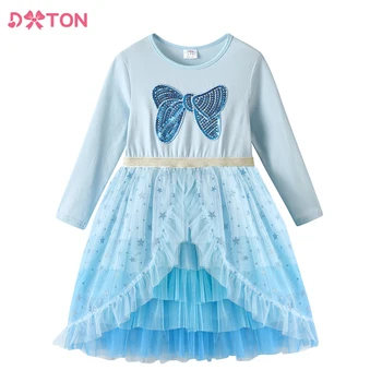 Принцеса рокля за момичета DXTON, пролетта детско парти за момичета, детски празнична рокля от тюл със звездите, костюм на пеперуда, памучен детски дрехи