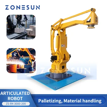 Промишлен осово-сочлененный робот ZONESUN, 4 оси паллетировщик, манипулатор за обработка на материали, интегрирана линия за автоматизация на производството