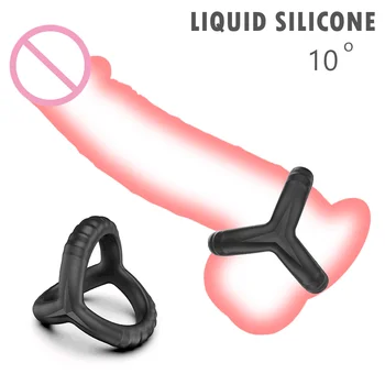 Пръстен за пенис с забавяне на еякулацията Силикон за многократна употреба ръкав за пениса, удължител за свързване на тестисите, секс-играчки за възрастни, пръстени за пенис за мъже