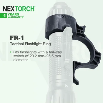Пръстен за тактически фенер Nextorch FR-1, подходящ за фенер с превключвател на гърба на капака диаметър 23,2-25,5 мм за TA30/TAO1/E6, освобождава ръцете