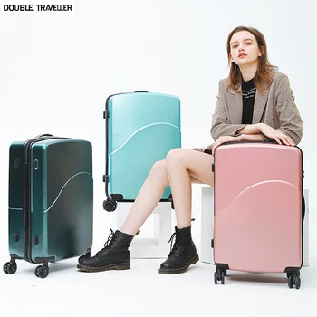 Пътен куфар ABS + PC, ръчния багаж 20 инча, куфар в количката 24 инча, Нова студентска чанта за количка, с въртящи се колела