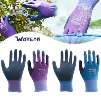 Работни ръкавици с латексово покритие Wostar, водоустойчив нескользящие сини защитни градински ръкавици за дома, гумени ръкавици с пясъка покритие