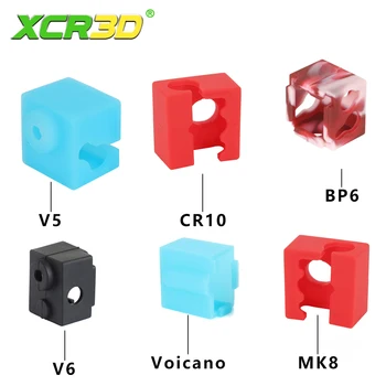 Резервни части за 3D принтер XCR3D Силиконов Калъф За чорапи V6/V5 Volcano MK7/MK8/MK9/CR10/CR10S/BP6, Блок с подгряване, Запазва Топлината, Калъф