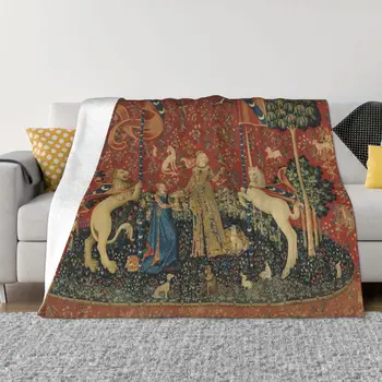 Реколта карикатура Еднорог одеяло разтегателен капак фланела всесезонни леки тънък хвърли едно одеяло за спално бельо подови парче килим 