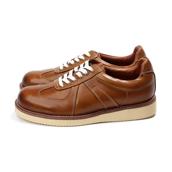 Реколта Мъжки Ежедневни Обувки От Естествена кожа в Немски стил, високо качество на Лоферы На равна Подметка, Дизайнерски Обувки, Мъжки zapatos ал hombre