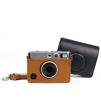 Ретро чанта за фотоапарат Fujifilm Instax Mini EVO с пагон, калъф от изкуствена кожа защитен калъф за фотоапарат, чанта през рамо
