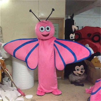 Розова пеперуда, лющеща се на конче, талисман костюм мультяшного характер, кралят костюм, универсален магазин