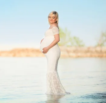 Рокля за бременни Дантелено роклята на Макси Дамски дрехи Снимка на Рокля за бременни, Рокли за бременни, за фотосесия на Секси рокли за бременни