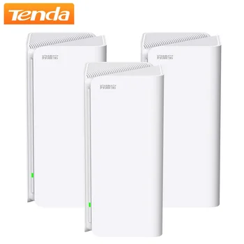 Рутер Tenda WiFi 6 Домашна мрежова система, Wi-Fi, двойна лента покритие 7300 кв. фута, над 200 устройства, скорост до (AX5400) 5,4 gbps EM15 Pro