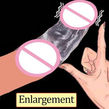 Ръкав за уголемяване на пениса 55-100 мм, за многократна употреба на презерватив, силикон удължител, секс играчки забавена еякулация, секс играчки за мъже, секс магазин