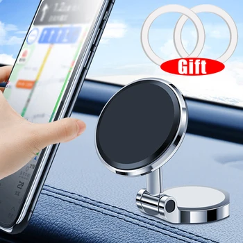 Сгъваема Кола Телефона на Въртящата се На 360 ° Магнитна Поставка За Телефон Магнит Поддръжка на Смартфон GPS Авто Скоба за Телефон iPhone Samsung
