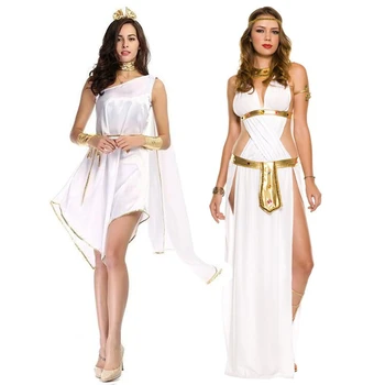 Секси костюм на египетската царица Клеопатра за възрастни жени, един необичаен костюм на древногръцката богиня на Карнавалните костюми за Хелоуин, Карнавал, парти