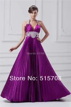 Секси лилава рокля за абитуриентски бал с V-образно деколте, расшитое мъниста, с отворен гръб, на бретелях, вечерни рокли, евтини размери 2 4 6 8 10 12 14 16