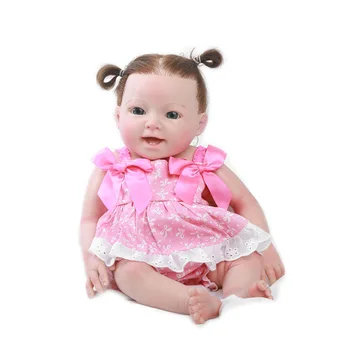 Силиконови кукли за момичетата-перерожденцев в наличност на склад с 18-цолови меки силиконови истински сладък детски кукли