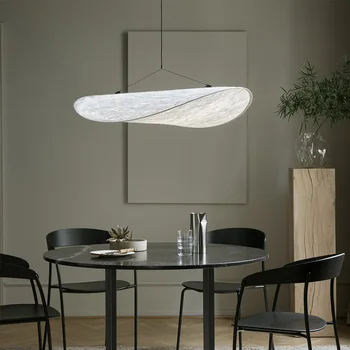 Скандинавски модерен минималистичен led окачен лампа с регулируема яркост за домашен интериор в стаята, лампа за дневна, трапезария, кухня, таванско помещение, коприна лампа куло