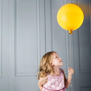 Сладко детска стая, светло червен/оранжев/жълт/зелен/бял/син, тавана лампа с цветно въздушно топка, осветление за украса площадка, хотел