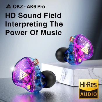 Слушалки QKZ AK6 Pro Подвижни Жични Слушалки с Микрофон Слушалки с микрофон с Шумопотискане, Слушалки За Геймъри, Музикант, Монитор, Слушалки За Xiaomi