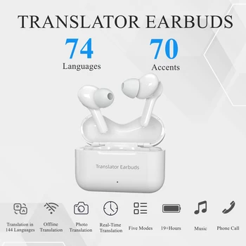 Слушалки-преводач Wooask M6 в реално време на 144 езика, умни слушалки за миг автономен взаимно прехвърляне на туристическия бизнес