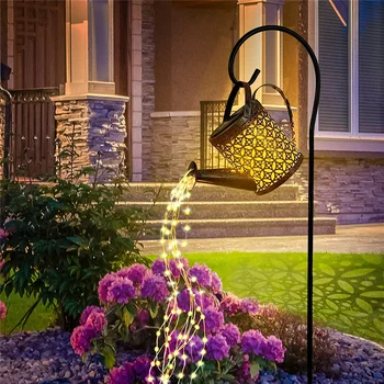 Слънчевата лейка, подвесная лампа с водопад, водоустойчив открит градински декор, двор, веранда, тревата, пейзаж задния двор, слънчеви led лампа