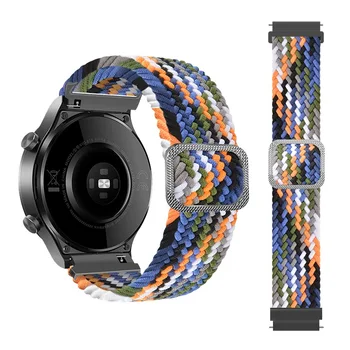 Сплетен найлонов ремък за Samsung galaxy watch/Active 2/ Amazfit GTR/Huawei watch GT2 регулируема каишка с линия solo за каишка 22 мм 20 мм