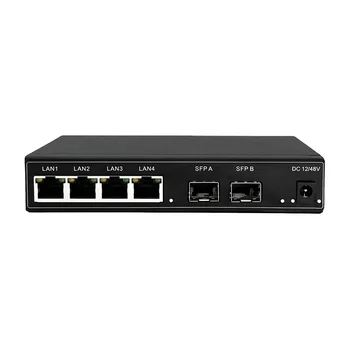 Стенен монтаж, 4-портов Ethernet PoE 10/100/1000 Mbps, gigabit ethernet unmanaged мрежов комутатор PoE с 2 SFP порта