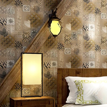 Стил стени, винтажное дърво, китайска хартия за всекидневна, спалня, кабинет, водоустойчив покритие на стените