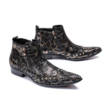 Стилна Модельная обувки За мъже, Обувки, Маркови Модни Мъжки обувки С дупки и Нитове, Дишащи oxfords от естествена кожа с остри пръсти с цип, обувки