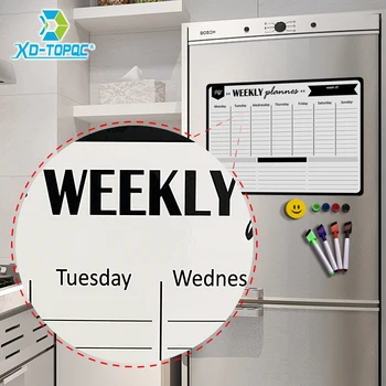 Супер магнитна дъска A3, седмично, ежедневно съобщение, бяла дъска, магнит за хладилник, офис кухненска дъска за рисуване на хладилника