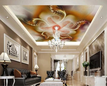 Тапети Beibehang спокоен цвете, абстрактно геометрично украса на тавана, хол, спалня, стенни картини, декорация на дома, 3d тапети