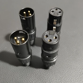 Търговия на едро с оригинален швейцарски 3-пинов NEUTRIK конектор XLR за мъже и жени, запушалка за обновяване на микрофона, позлатени XLR аудио жак