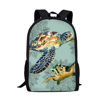 Ученически чанти с принтом морска костенурка за момчета и момичета, детски раница, училищен раница с уникални животни за момичета, чанта за книги по поръчка