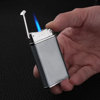 Факел Турбо запалка директно на огъня Метална кремневая реактивна ветрозащитная запалка за еднократна употреба Бутановая газова запалка за пури, Аксесоари за цигари