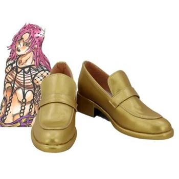 Фантазия приключение Джоджо Дяволо Обувки за cosplay, Обувки Златен мъжки обувки Костюм Индивидуални аксесоари обувки за парти на Хелоуин