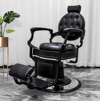 Фризьорски салон с маслена глава в ретро стил, специализиран фризьорски салон може да бъде конфигуриран за износ, фризьорски салон за подстригване и бръснене, голям стол