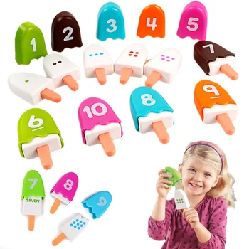 Цифрова различни сладолед Математическо образование за децата на Взаимодействието на родителите и на децата Развитието на когнитивното мислене образователна играчка