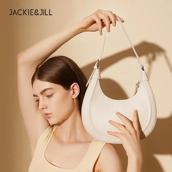 Чанта Джаки & Jill Half Moon под мишниците, ново записване, ежедневна чанта през рамо от естествена кожа