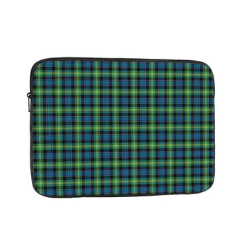 Чанта за лаптоп в клетка 12 13 15 17 инча, чанта за лаптоп, зелени карирани калъф за таблет Clan Уотсън, клетчатая дъска, устойчив на удари калъф