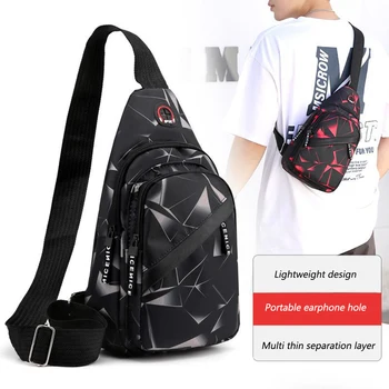 Чанта през рамо за мъже, модерна многофункционална кратката пътна чанта-месинджър, нагрудная чанта за спорт на открито, чанта на едно рамо
