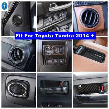 Часова A Високоговорител климатик Врата купа Фарове контролен панел панел кутия накладки за Toyota Tundra 2014-2021 Интериор от карбон
